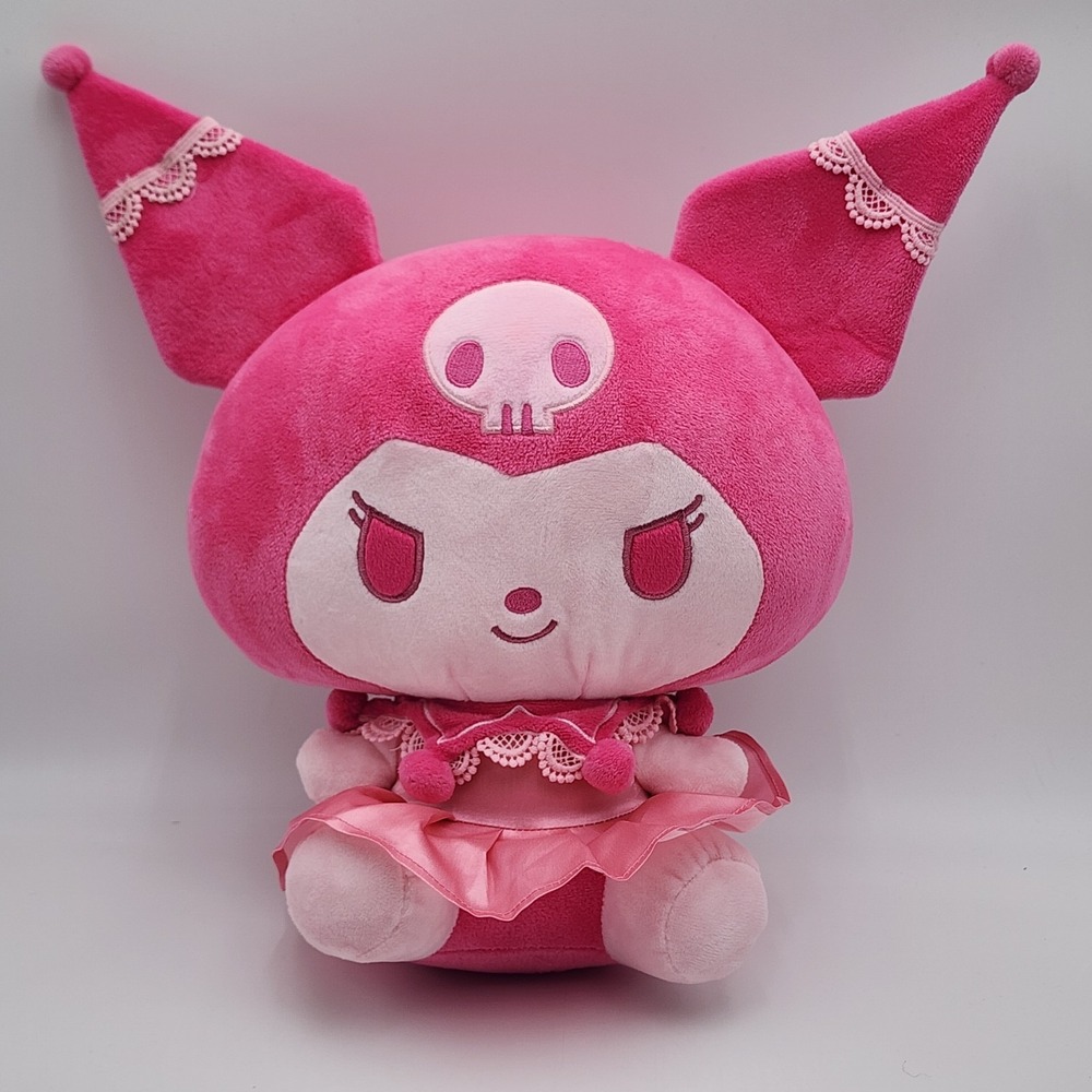 HELLO KITTY as PINK Monochorme Sanrio Kuromi 13" Plush Toy Jazwares 2024 NWOT